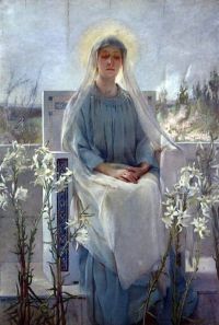 Dodson Sarah Paxton Ball Meditation der Heiligen Jungfrau 1889 Leinwanddruck