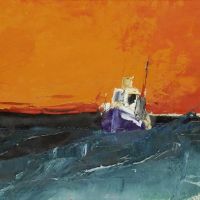 Donald Hamilton Fraser Study - Seascape Orange Sky