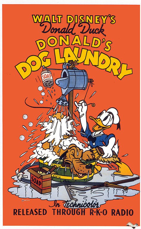 Donalds Dog Laundry 1940 Movie Poster stampa su tela