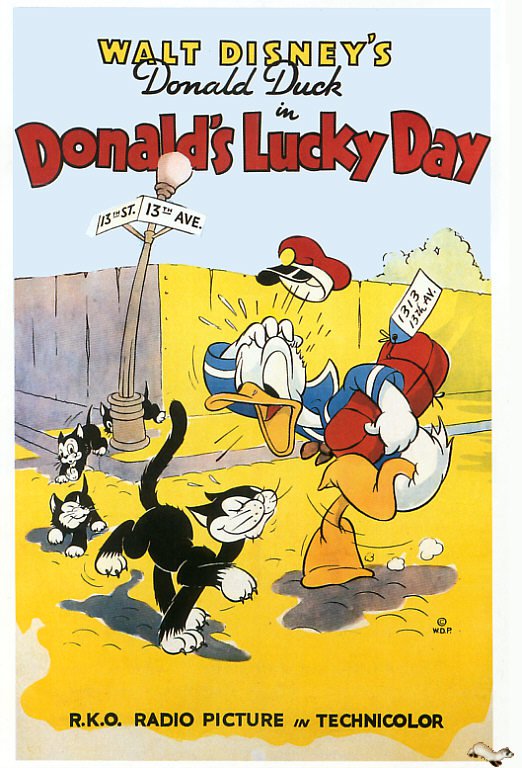 Stampa su tela del poster del film Donalds Lucky Day 1939