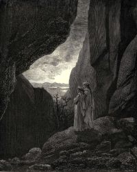 Dore Gustave 74. My Guide And I Entered The Hidden Path Leading To Our Well Lighted World canvas print