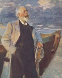 Drachmann Holger سفينة قبالة الساحل في البحر الخام 1894 1