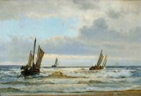Drachmann Holger Sailboats Near The Coast 1874 canvas print