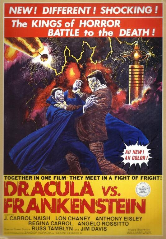 Tableaux sur toile, riproduzione di Dracula Vs. Locandina del film Frankenstein