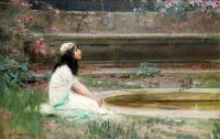 Draper Herbert James A Young Girl By A Pool 1892 93 canvas print