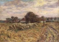 Duhem Henri Droving Sheep Ca. 1905 canvas print