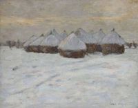 Duhem Henri Heuhaufen im Schnee 1901