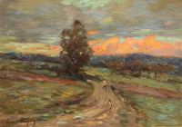 Duhem Henri Sunset On The Road Ca. 1910 canvas print