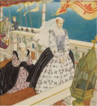 دولاك إدموند ماري ملكة اسكتلندا كاليفورنيا. 1934 طباعة قماش