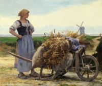 Dupre Julien Woman With A Wheelbarrow canvas print