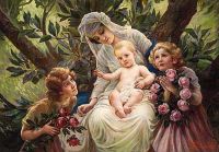 Dvorak Frantisek A Floral Tribute To A Mother And Child