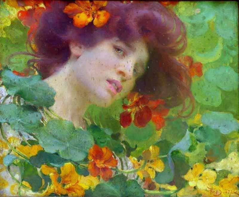 Dvorak Frantisek Head Of A Woman With A Wreath Of Cress canvas print