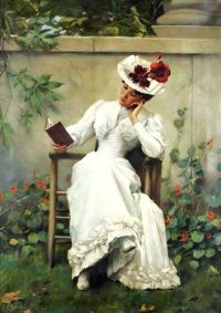 Dvorak Frantisek Lady With Book In Garden 1892 canvas print