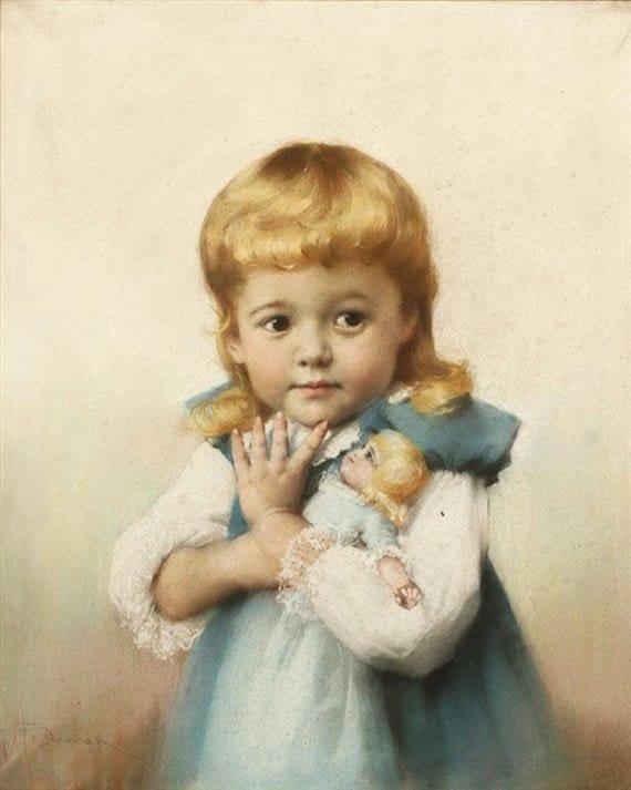 Dvorak Frantisek Portrait Of Louise Hill Keith As A Chil canvas print