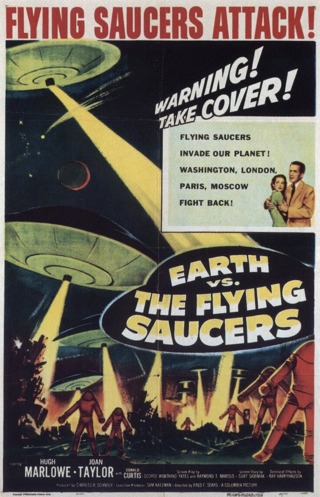 Stampa su tela Earth Vs The Flying Saucers 2 Movie Poster