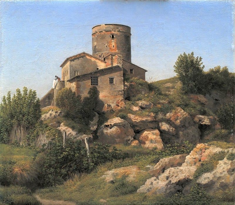 Eckersberg Christoffer Wilhelm A Building Near Tor Di Quinto Outside Rome 1815 canvas print