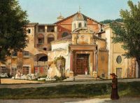 Eckersberg Christoffer Wilhelm Another Part Of Via Sacra That Goes By The Temple Of Romulus And Remus Now The Hallway To The Church Saints Cosmus And Damianus canvas print