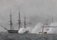 Eckersberg Christoffer Wilhelm 1. Mai 1832. Prinz Frederik geht an Bord der Fregatte Havfruen, um einen Segeltörn zu machen. Leinwanddruck studieren