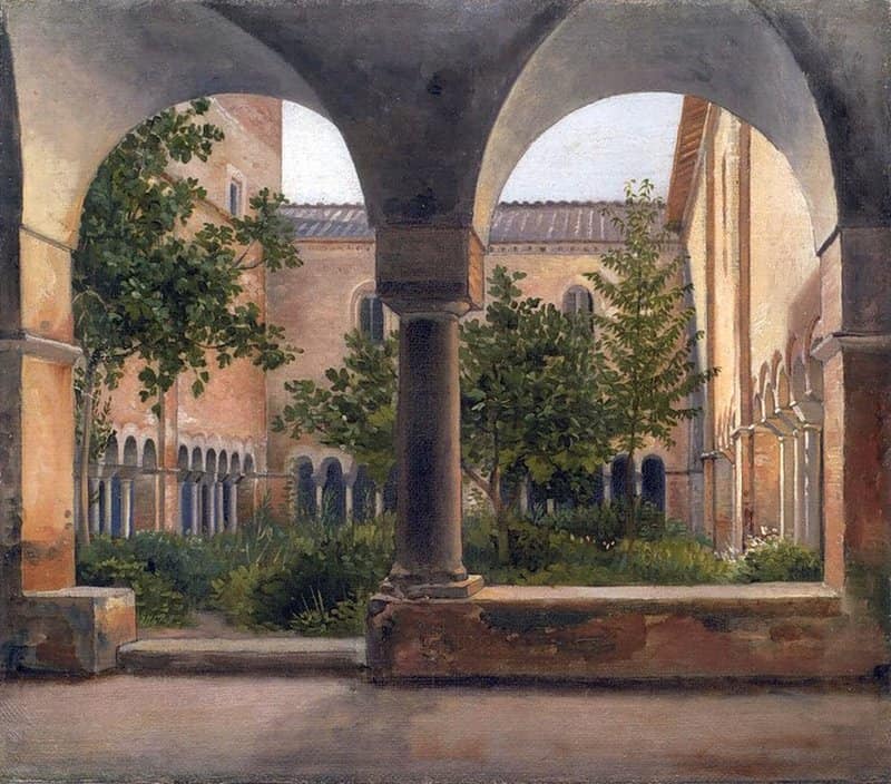 Eckersberg Christoffer Wilhelm The Cloisters Of San Lorenzo Fuori Le Mura In Rome 1814 16 canvas print