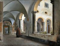 Eckersberg Christoffer Wilhelm The Cloisters Of The Franciscan Monastery Santa Maria In Aracoeli In Rome 1813 16
