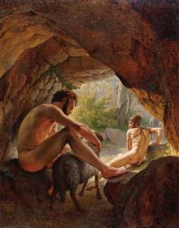 Eckersberg Christoffer Wilhelm Odysseus auf der Flucht vor der Höhle des Polyphem Ca. Leinwanddruck von 1812