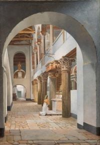 Eckersberg Christoffer Wilhelm Blick auf die Kirche San Lorenzo Fuori Le Mura 1815 Leinwanddruck