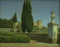 Eckersberg Christoffer Wilhelm Blick auf die Gärten der Villa Albani Rom 1813 16