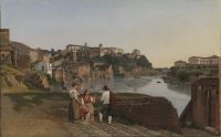 Eckersberg Christoffer Wilhelm 로마의 Aventin 언덕을 향한 Tiber의 전망 Ca. 1815년