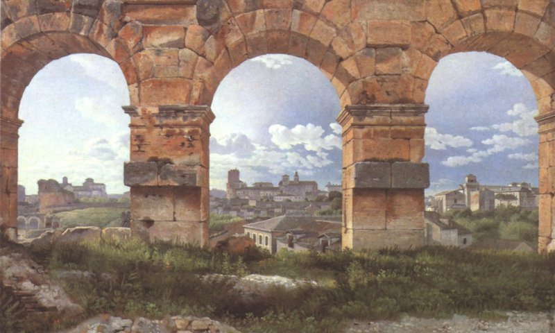 Eckersberg Cw View Through Three Northwest Arches Of The Colosseum canvas print