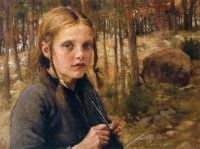 Edelfelt Albert A Girl Knitting Socks 1886