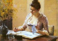 Edelfelt Albert A Woman Writing A Letter canvas print