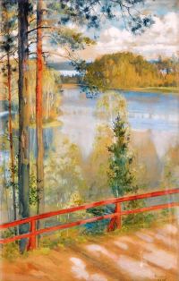 Edelfelt Albert Lake Landscape From Kaukola Saaris canvas print