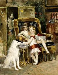 Edelfelt Albert Michael und Xenia Kinder des Zaren Alexander III 1881 82