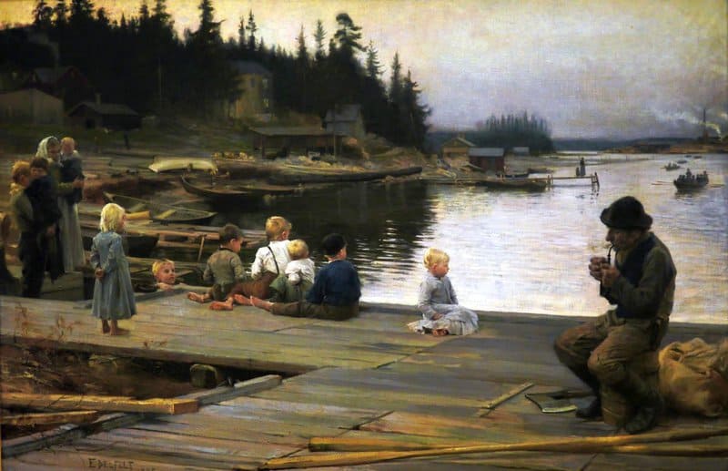 Edelfelt Albert Summer Evening At Hammar S Repair Yard canvas print