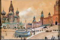 Edelfelt Albert Der Kreml und die Basilius-Kathedrale