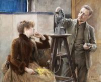Edelfelt Albert The Sculptor Ville Vallgren And His Wife canvas print