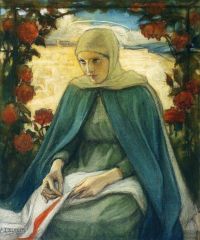 Edelfelt Albert The Virgin Mary In The Rose Garden