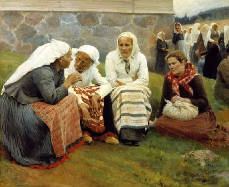 Edelfelt Albert Women Of Ruokolahti On The Church Hill canvas print
