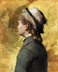 Edelfelt Albert امرأة شابة باللون الرمادي