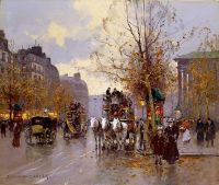 Edouard Cortes Omnibus On Place Madeleine طباعة قماشية