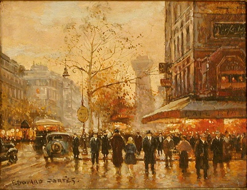 Edouard Cortes Paris Cafe De La Paix canvas print