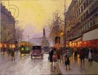 Edouard Cortes Wet Day In Paris canvas print