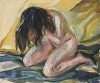 Edvard Munch Kneeling Female Nude canvas print