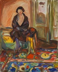 Edvard Munch modelo sentado en el sofá 1920 21