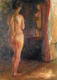 Edvard Munch nackt vor einem Spiegel