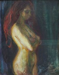 Edvard Munch عارية في الملف الشخصي نحو اليمين