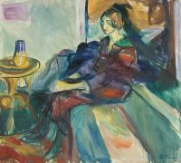 Edvard Munch Modèle Assis Sur Le Canapé 1924