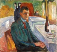 Edvard Munch Self Portrait With A Bottle Of Wine 1906 canvas print