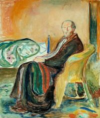 Edvard Munch Autoritratto con l'influenza spagnola 1919