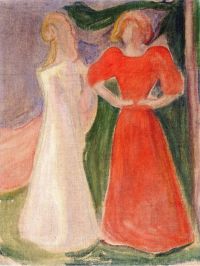 Edvard Munch Two Girls From The Reinhardt Frieze 1906
